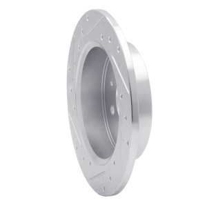 Acura EL Brake Rotor (1) - Rear Right - R1 Concepts - Drilled & Slotted - Silver - `01-`05